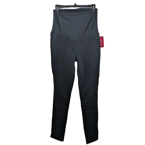 Ingrid & Isabel Maternity Jeans Skinny Crossover Panel 4 Black Over Belly Smooth - Picture 1 of 12